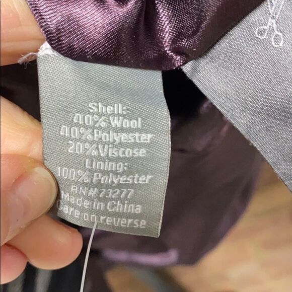 Apt. 9 Black & White Double Breasted Belt Wool Coat - Picture 7 of 10